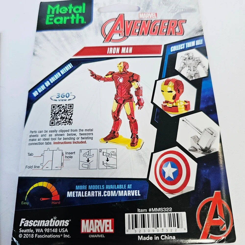 Metal Earth Steel Model Kit Batmobile Iron Man Marvel‎ DC 3D DIY Puzzle Lot of 2